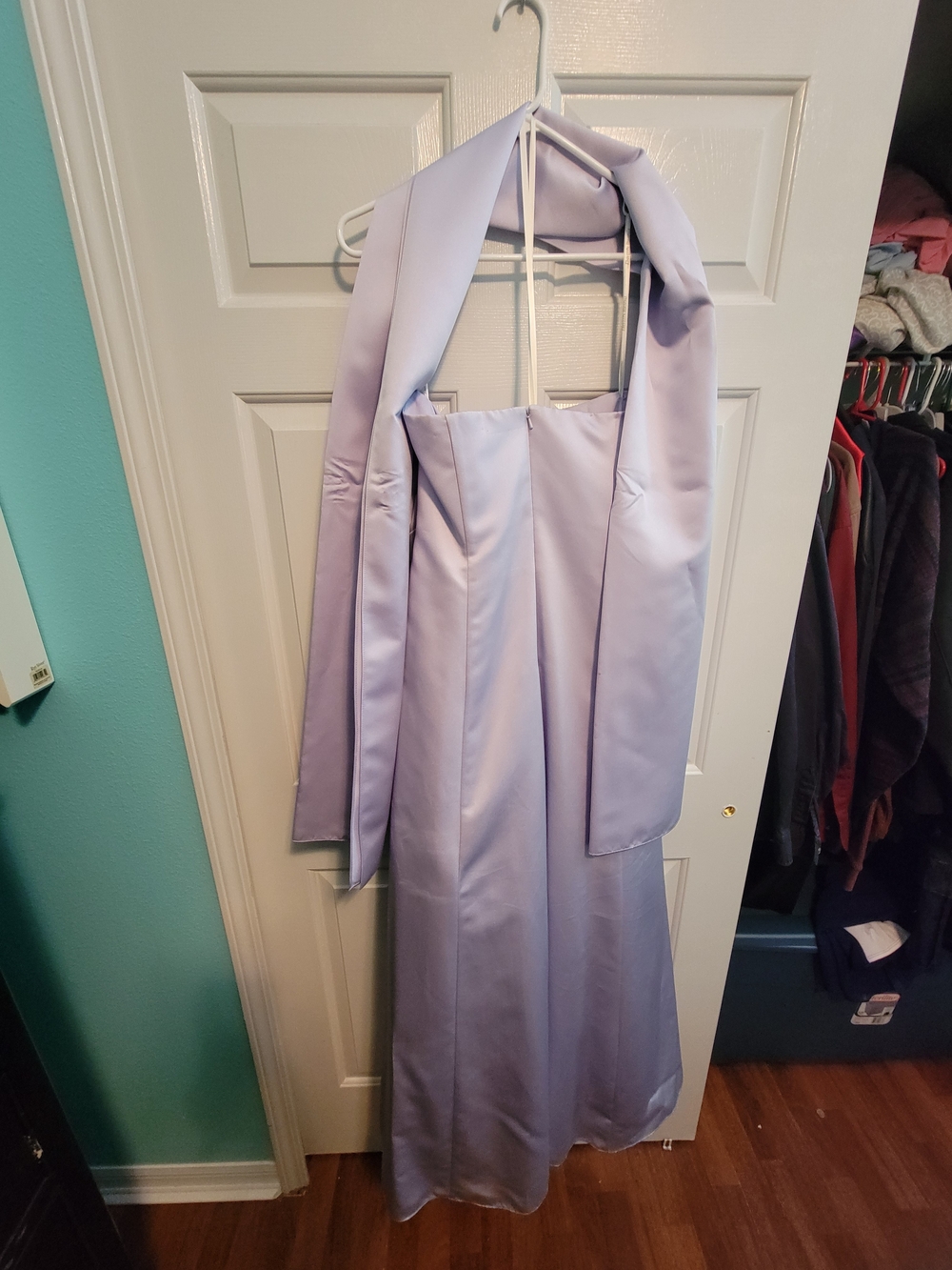 David's Bridal Lavender Strapless Evening Dress with Matching Shawl